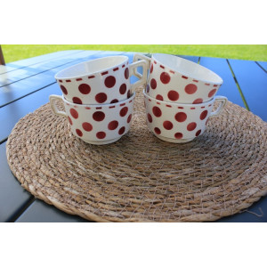 Lot de 4 tasses à café Digoin Sarreguemines