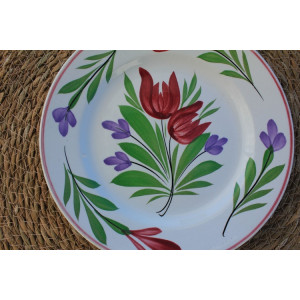 Assiette à dessert Opaque de Sarreguemines tulipes