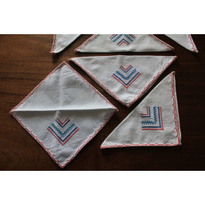 Lot de 6 petites serviettes Basque