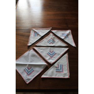 Lot de 6 petites serviettes Basque
