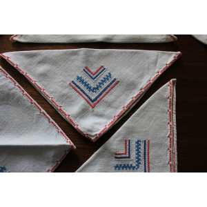 Lot de 6 petites serviettes Basque