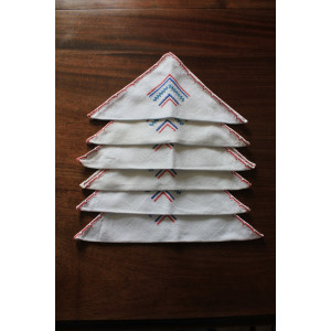 Lot de 6 petites serviettes Basque