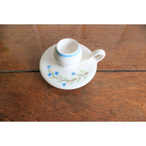 Bougeoir petites fleurs bleues