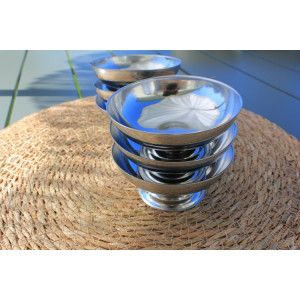 Lot de 6 coupe à glace en inox