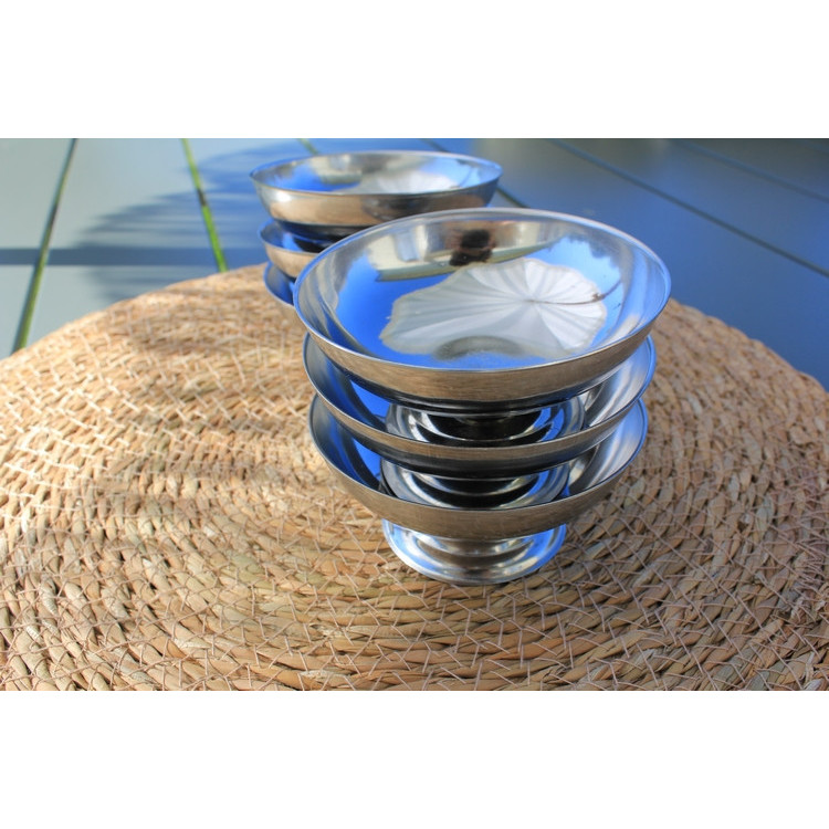Lot de 6 coupe à glace en inox