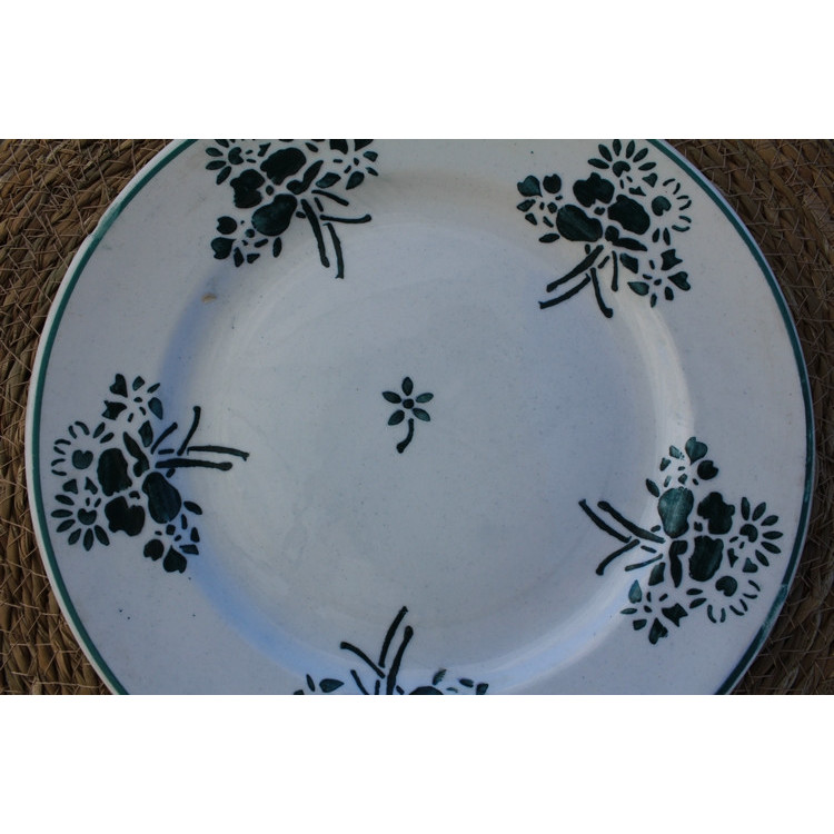 Lot de 5 assiettes plates des faïenceries du Rhône Labrut frères