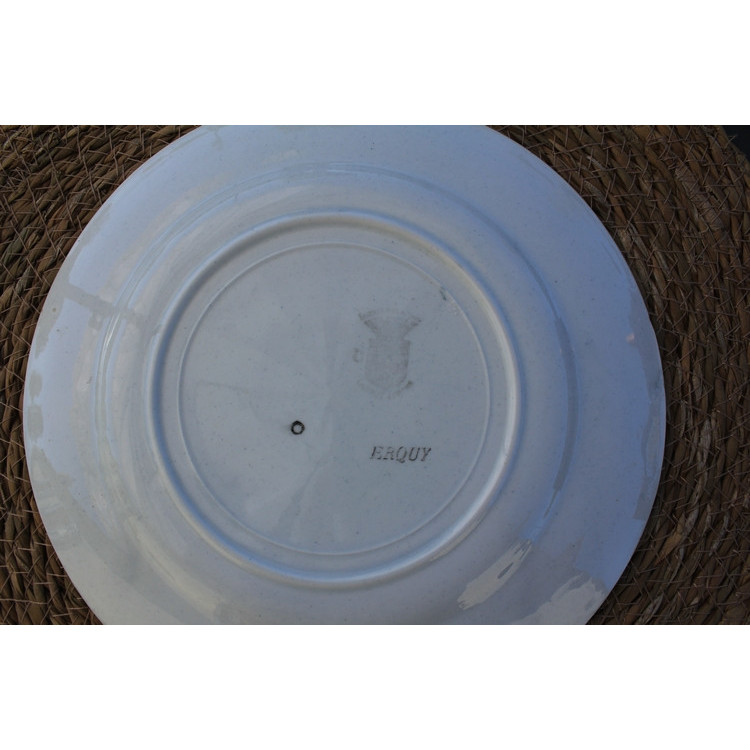 Lot de 5 assiettes plates des faïenceries du Rhône Labrut frères