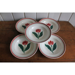 Lot de 5 assiettes creuses Gien