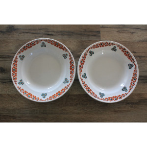 Lot de 2 assiettes creuses Faïencerie Nouvelle Givors