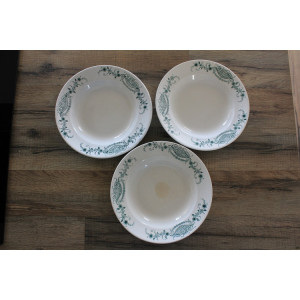 Lot de 3 assiettes creuses Faïencerie Nouvelle Givors