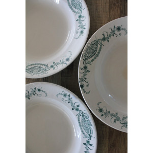 Lot de 3 assiettes creuses Faïencerie Nouvelle Givors