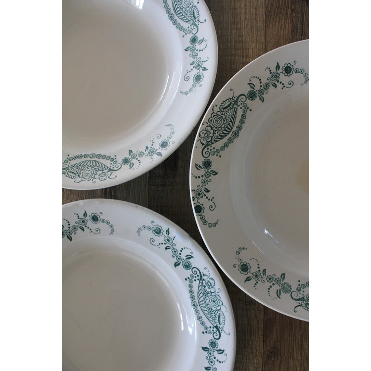 Lot de 3 assiettes creuses Faïencerie Nouvelle Givors