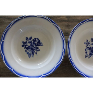 Lot de 2 assiettes creuses Digoin Sarreguemines